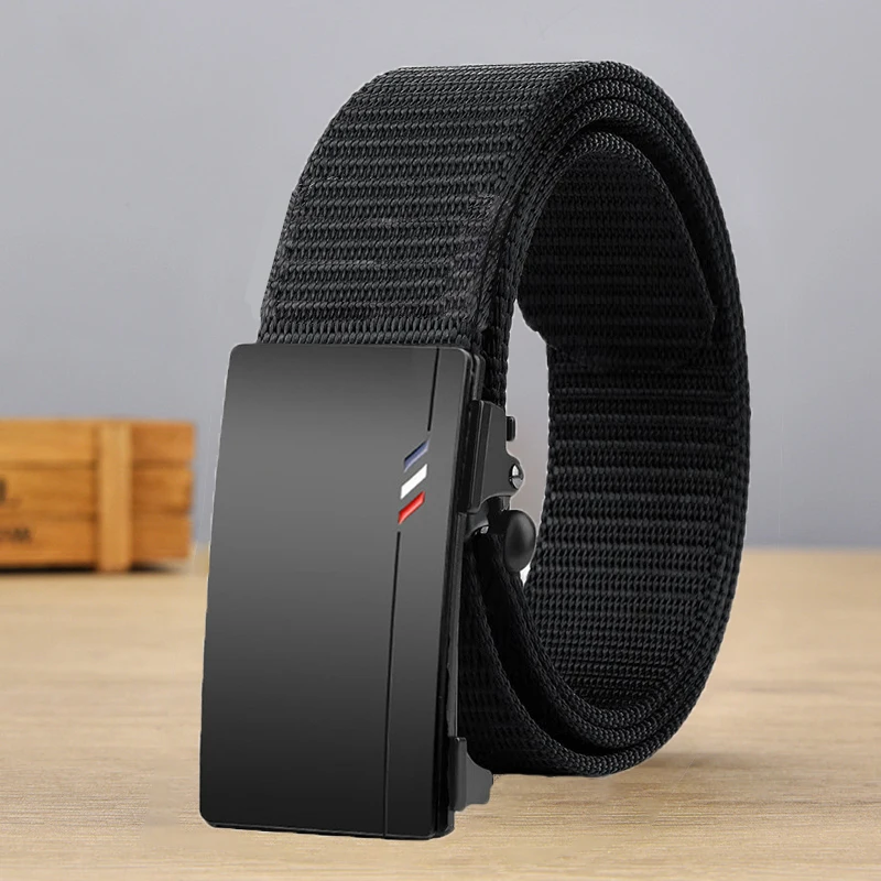 Casual Men's Nylon Belt Woven Canvas Breathable Automatic Buckle Belt For Men Outdoor Sports Strap Fashion Jeans Belt