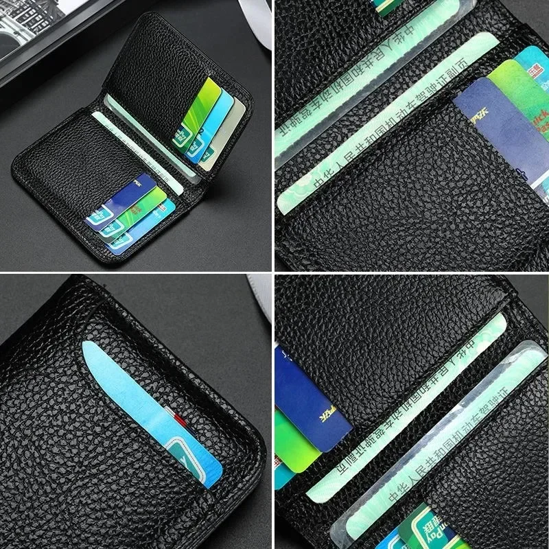 Portable Super Slim Soft Wallet PU Leather Mini Credit Card Wallet Purse Card Holders Men Wallet Thin Small Short Wallets - Image 4