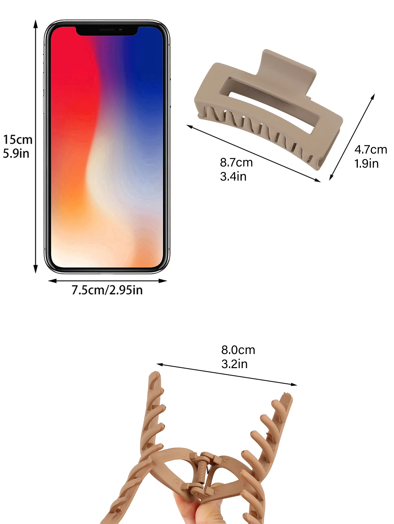 5 Pcs Mixed Colors And Shapes Big Hair Claw Clips for Women Girls Thin Thick Curly Hair, Strong Hold Jaw Clips. - Image 5