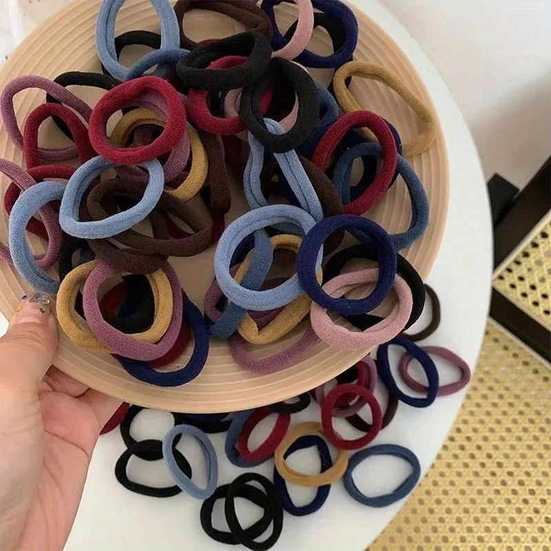 50PCS/Set New Women Girls Candy Colors Nylon Basic Scrunchie Hair Tie Ponytail Hold Hair Rubber Bands Fashion Hair Accessories - Image 4
