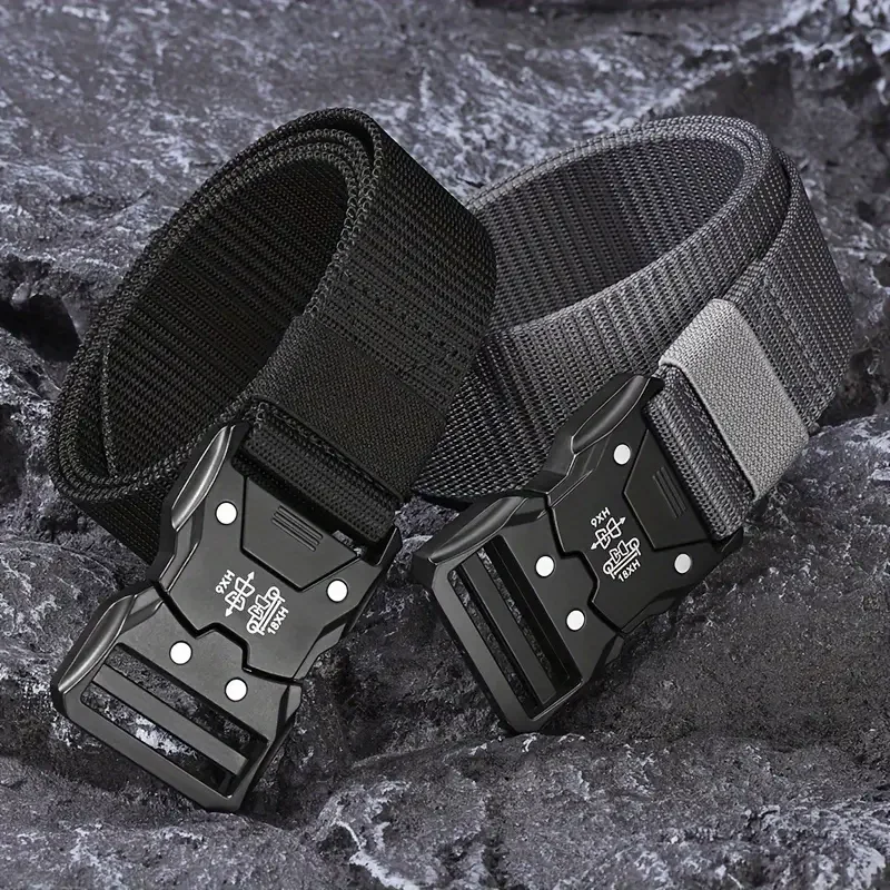 2PC Tactical Waist Belt - Durable Automatic Buckle, Perfect for Outdoor Adventures, Unisex Accessories for Men and Women - Image 3