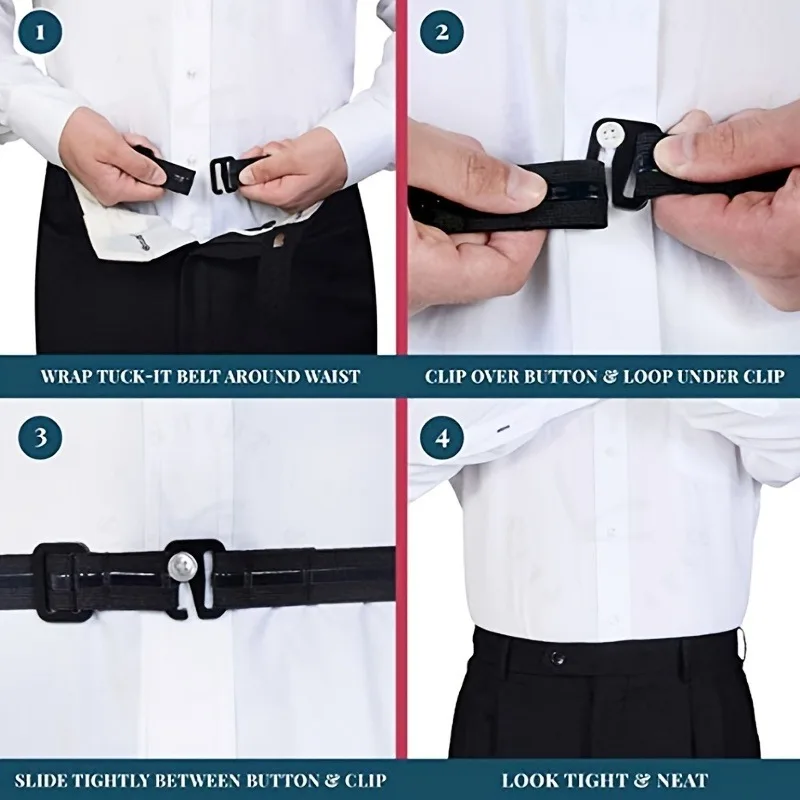 Men'S Nylon Shirt Stays with Anti-Slip Elastic Grip and Adjustable Buckle - Non-Textile Weaved Shirt Holder Straps - Image 4