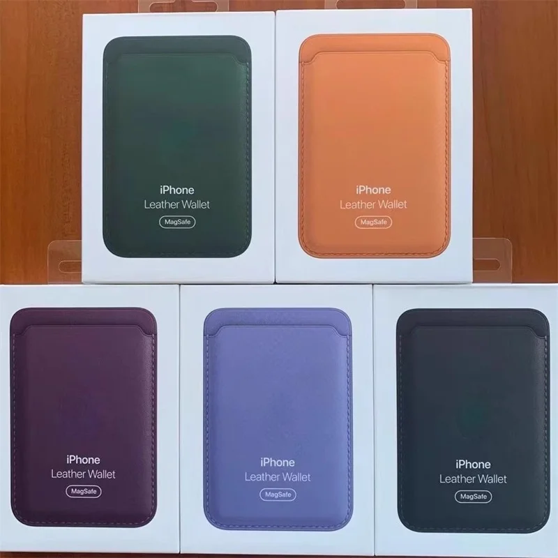 Original for Magsafe wallet Magnetic Card holder Case For iPhone 13 17 16 15 12 14 Pro Max Samsung Leather Bag With Box Cover