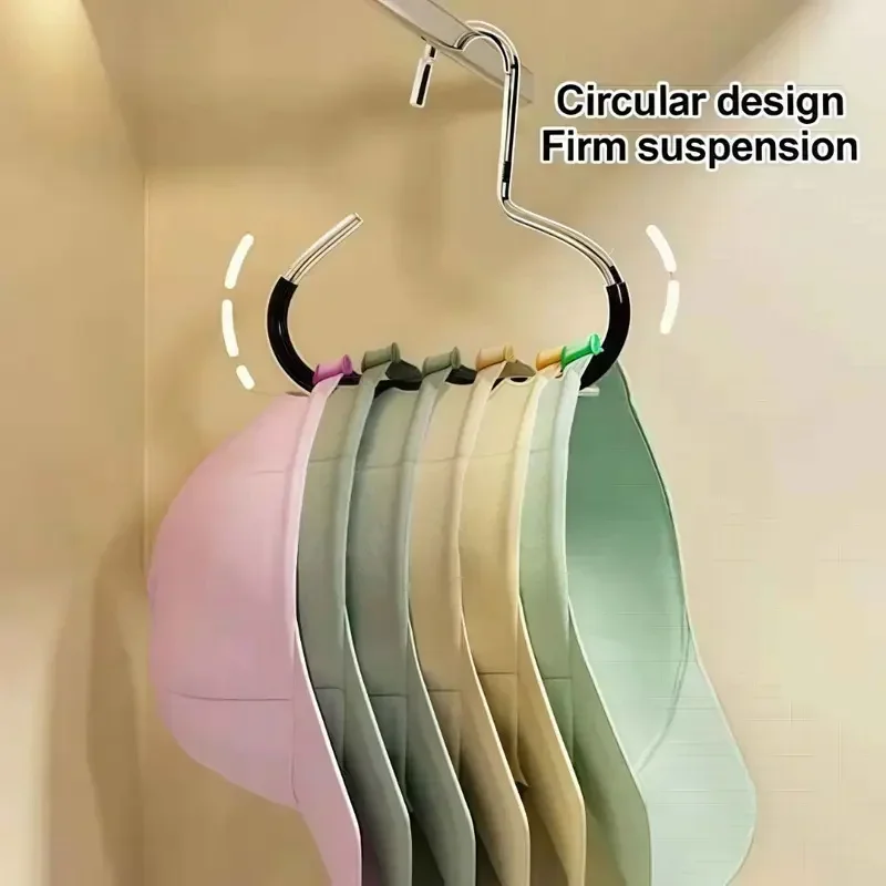 5pcs Baseball Cap Hat Rack Organizer Stainless Steel Hat Hanger Hanging Cap Holder Non-Slip Wall Mount Hook Organizer for Caps - Image 3