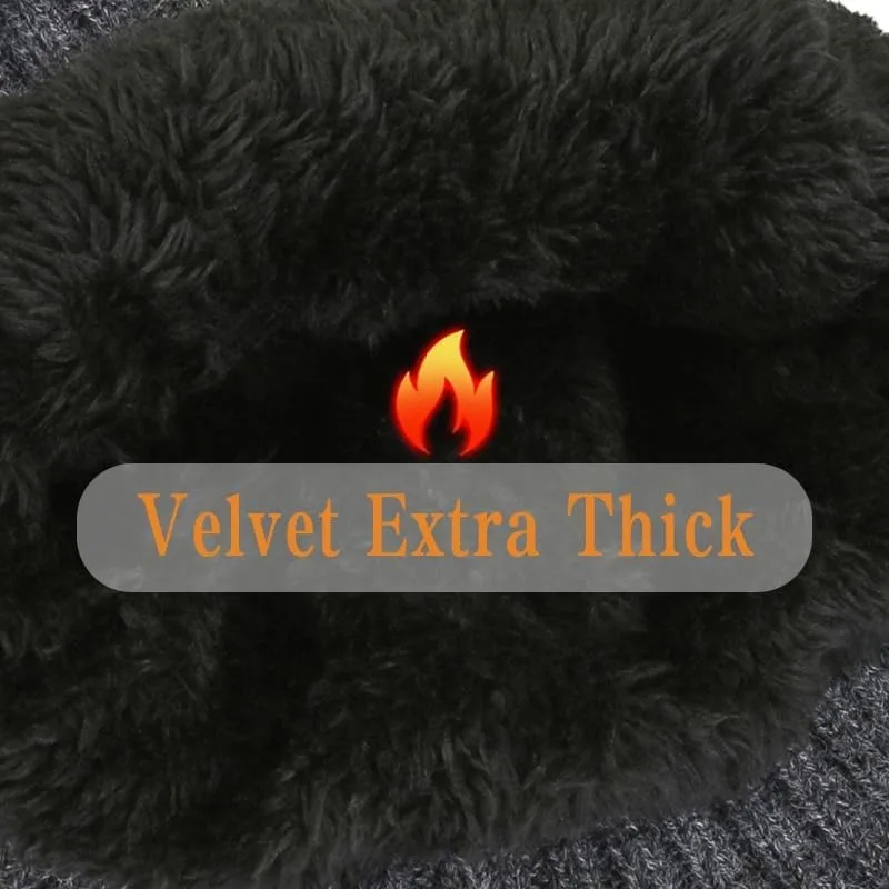 Men Winter Knitted Hat Plush Warmth Peaked Cap Outdoor Earmuff Casual Fashion Faux Fur Lined Bomber Hats Cycling Ear Protection - Image 4