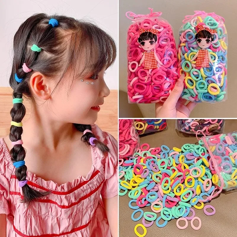 100/200PCS Women Girls Colorful Nylon Elastic Hair Bands Ponytail Hold Small Hair Tie Rubber Bands Scrunchie Hair Accessories - Image 2