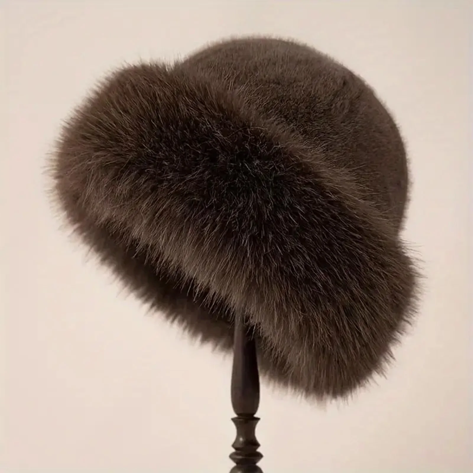 Thicken Plush Warm Fur Hat Fluffy Beanie Warm Thick Hat Mongolian Caps for Casual Trips Sports Skiing - Image 3
