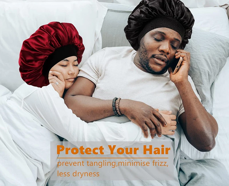 3PCS/LOT Men Silky Durag Long Tail Pirate Hat Headband Turban Dome Wave Cap Unisex Wig Cap Elastic Band Satin Bonnet - Image 5