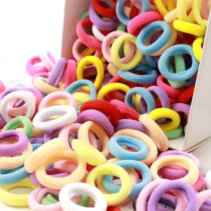 100/200PCS Women Girls Colorful Nylon Elastic Hair Bands Ponytail Hold Small Hair Tie Rubber Bands Scrunchie Hair Accessories - Image 3