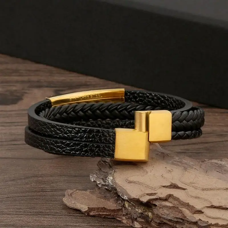 Classic Men's Leather Bracelet New Style Hand-woven Multi-layer Combination Accessory Fashion Man Jewelry Wholesale Dropshipping - Image 6