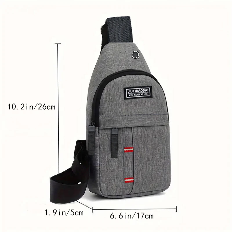 Men's and women's adjustable breast pockets, single-shoulder diagonal cross Oxford fabric breast pockets - Image 2