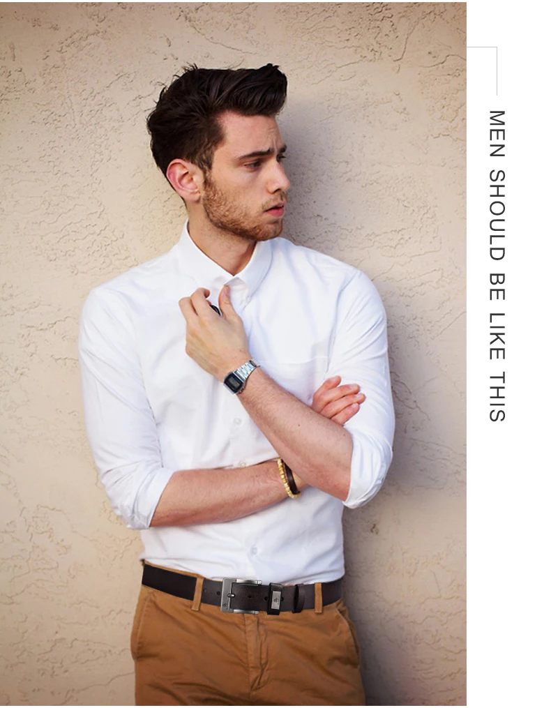 New Trend Men's High Quality Buckled Jeans Leather Casual Belt Business Cowboy Belt Men's Fashion Designer - Image 5