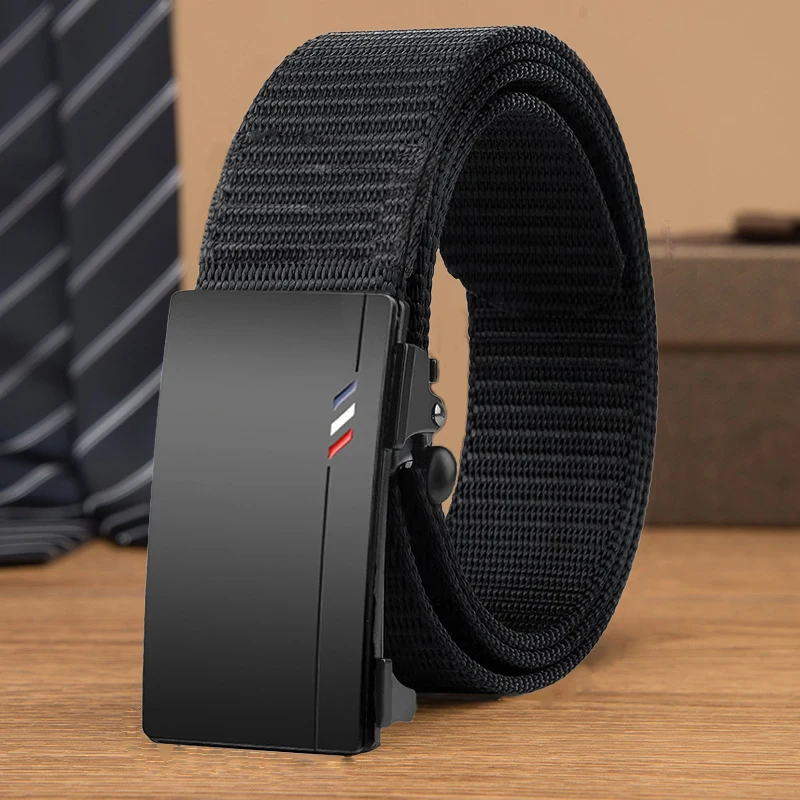 Casual Men's Nylon Belt Woven Canvas Breathable Automatic Buckle Belt For Men Outdoor Sports Strap Fashion Jeans Belt - Image 3