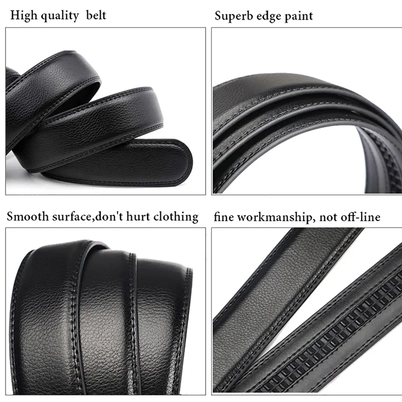 Men's High-Quality Belt 110cm 120cm 130cm Luxury Belt, Black Men's Automatic Buckle Jeans Men's Belt Suit Belt - Image 6