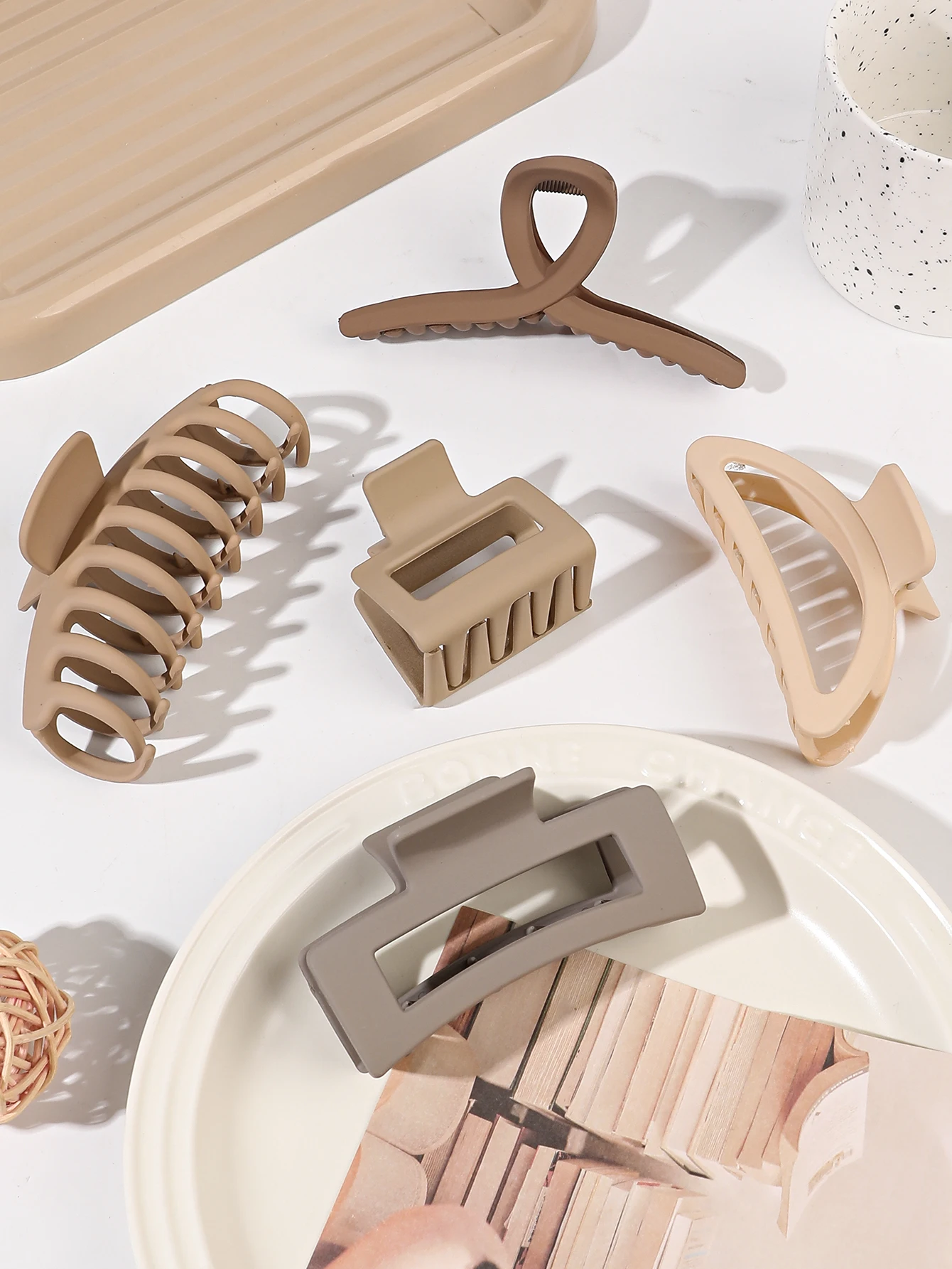 5 Pcs Mixed Colors And Shapes Big Hair Claw Clips for Women Girls Thin Thick Curly Hair, Strong Hold Jaw Clips. - Image 2