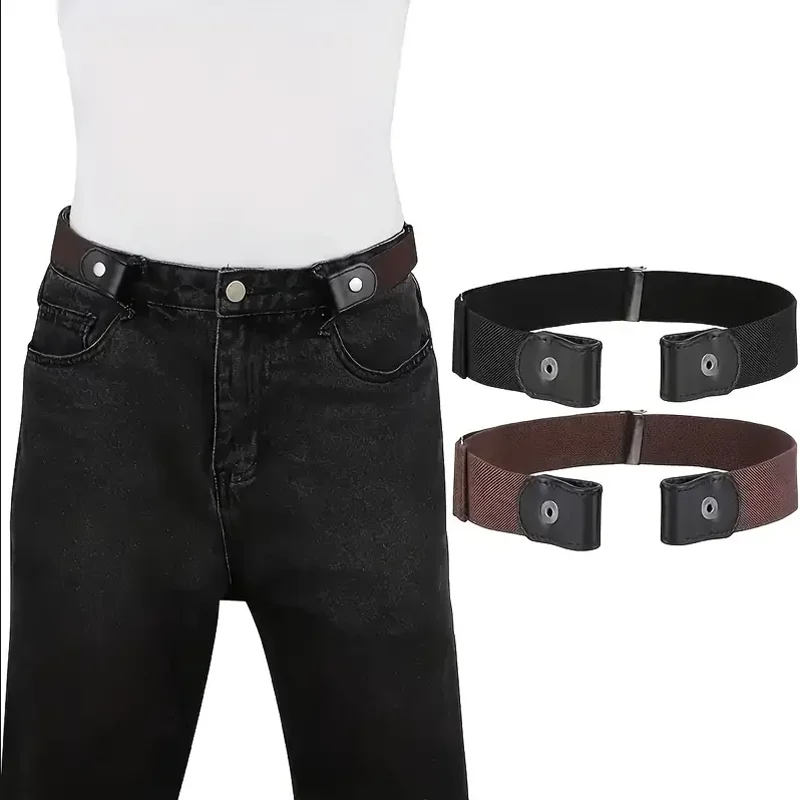 Traceless Invisible Elastic Belt Women's Belt Jeans Pants Men's Elastic Belt - Image 5