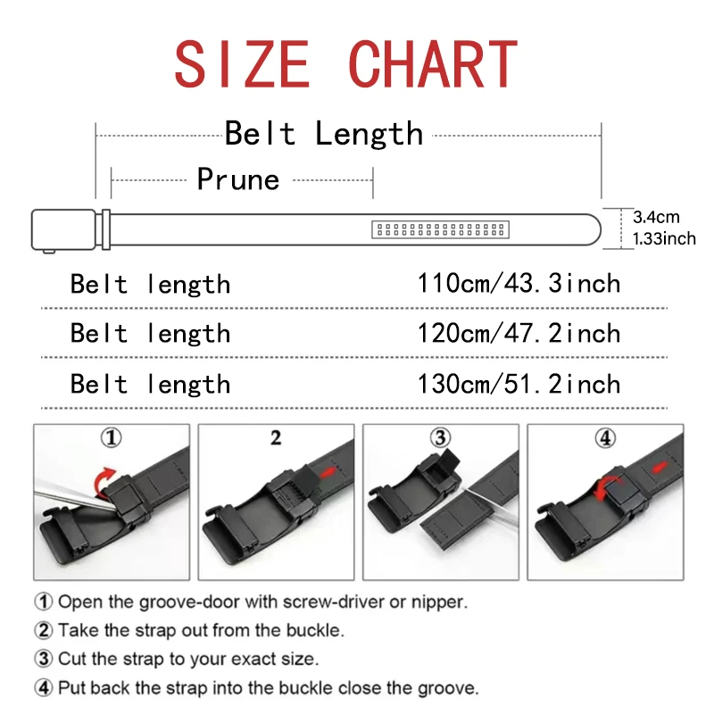 Men's High-Quality Belt 110cm 120cm 130cm Luxury Belt, Black Men's Automatic Buckle Jeans Men's Belt Suit Belt - Image 2