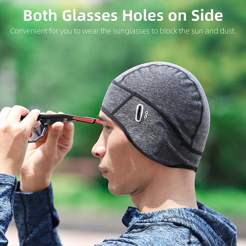 WEST BIKING Winter Fleece Cycling Cap Windproof Thermal Skull Cap Helmet Liner Running Skiing Motocycle Riding Men MTB Bike Hat - Image 4